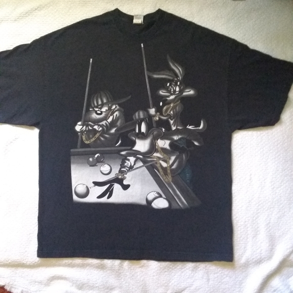 VINTAGE LOONEY TUNES GRAPHIC TEE POOL GAME MENS - Picture 2 of 7